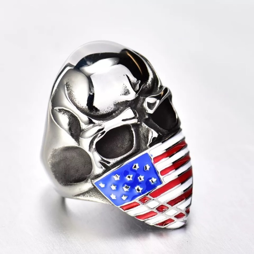 Stainless Steel Biker/skull💀🇱🇷 size 11🥰